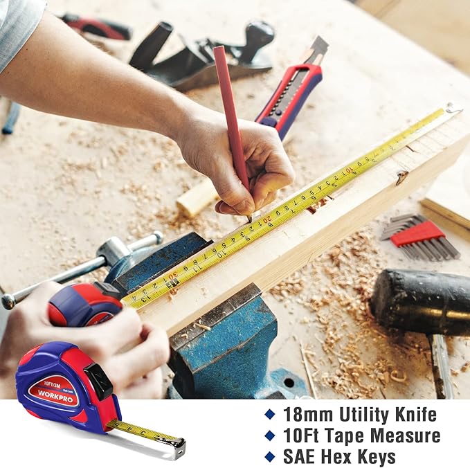WORKPRO 35-Piece Tools Set, General Household Tool Kit with Storage Toolbox, Basic Tool Set for Home, Garage, Apartment, Dorm, New House, Back to School, and as a Gift