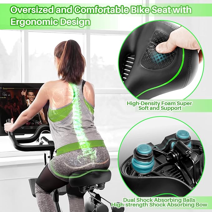 Oversized Bike Seat for Peloton Bike & Bike+, Comfort Seat Cushion Compatible with Peloton, Road or Exercise Bikes, Bicycle Wide Saddle Replacement for Men & Women, Accessories for Peloton