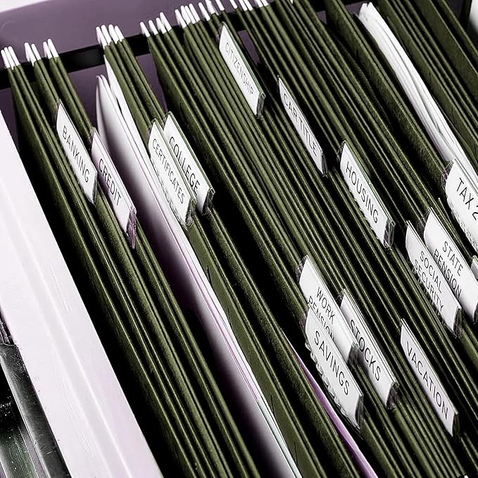 Extra Capacity Hanging File Folders, RAZCC 60 Pack Letter Size Reinforced Hanging Folders with Heavy Duty 1 Inch Expansion for Bulky Files, Filing Cabinet, Adjustable Tabs, Green