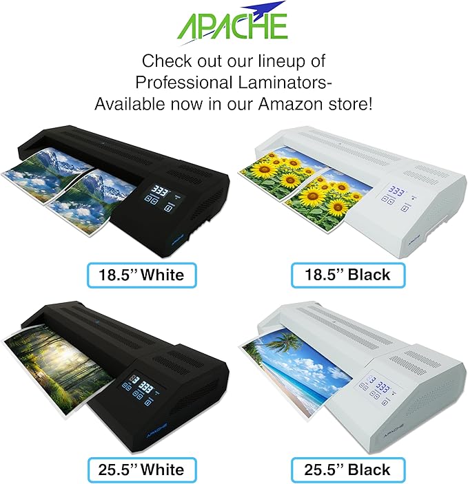 Apache 300 Pack Laminating Pouches 5 mil, Holds 3 x 5 Inch Photo Index Cards (3.5 x 5.5 Inch Sheets), Office and School Supplies, Thermal Laminating Sheets, Super Clear, Round Corner