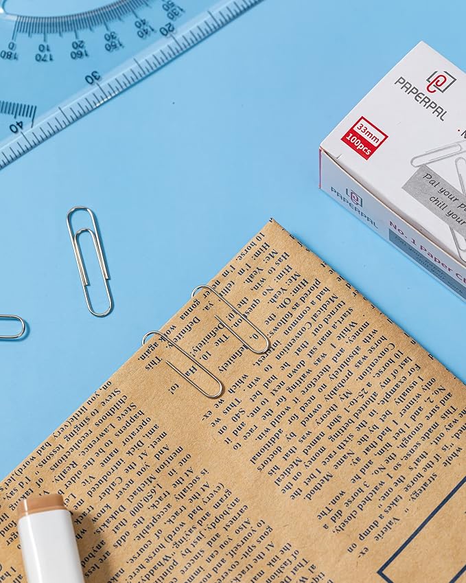PAPERPAL Paperclips for Office School & Personal Use, #1 Smooth Paper Clip (1-2/7"), 2000 Medium Paper Clips (20 Boxes of 100 Each), Silver