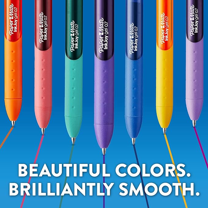 Paper Mate InkJoy Gel Pens, Fine Point (0.5mm), Assorted Colors, 8 Count - Back to School, Teacher Supplies, Writing, Journaling