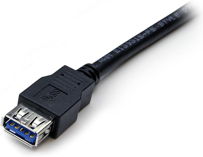 StarTech.com 6 ft Black SuperSpeed USB 3.0 Extension Cable A to A M/F - 2m USB 3 Male to Female Ext Cable/Cord 6ft - 5Gbps (USB3SEXT6BK)