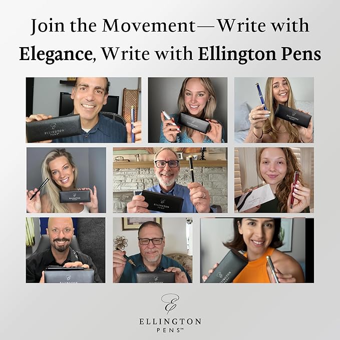 Ellington Pens Luxury Fountain Pen Set - Extra Fine Nib - Includes 3 Ink Cartridges, Refillable Ink Converter, Gift Box -Fountain Pens For Writing, Calligraphy, Journaling, Sketching (Urban Hunter)