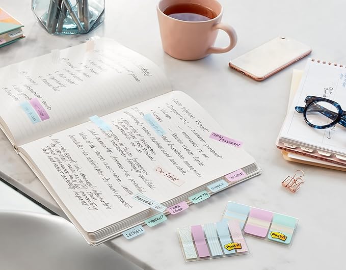 Post-it Tabs, 1 in Solid, Asst Colors, 25/Color, 25/Dispenser, 4 Dispenser/Pack (686-RALY)