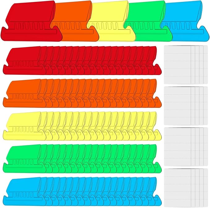 File Folder Tabs, Selizo 100 Sets Hanging File Folder Labels 2" Tabs and Inserts for Hanging Files (Multicolor)