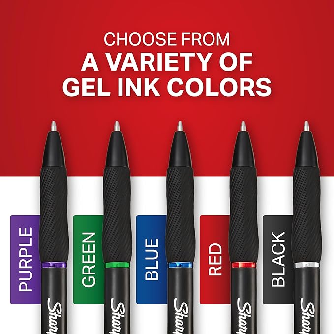 Sharpie S-Gel Pens, Medium Point (0.7mm), Blue Ink, 12 Count - Ideal for Writing, Journaling, Drawing, Coloring, Note-Taking, College Supplies