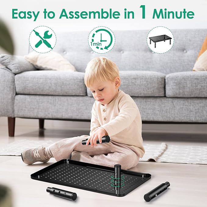 Monitor Stand Risers for 2 Monitors, 3 Height Adjustable Monitor Stand with Pen Holder, Dual Monitor Riser Laptop Riser for Office, Home, School Supplies, 2 Pack, Black