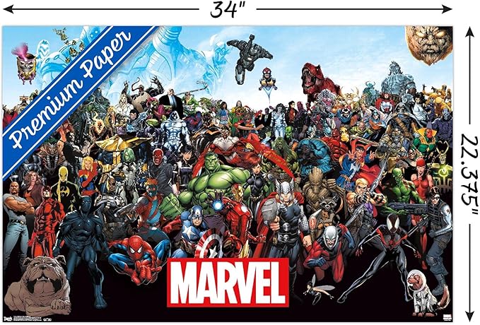 Trends International Marvel-the Lineup 15 Premium Wall Poster, 22.375" x 34"