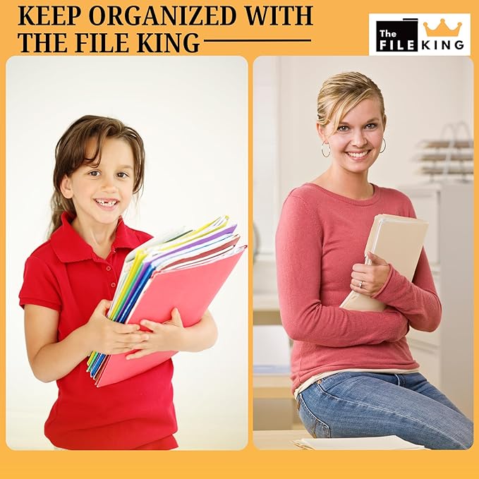 The File King 1/3 Cut Red File Folders Letter Size - 100 Pack | Colored Manilla Folders 8.5 x 11 | Made in The USA | Assorted 3 Tab Red Color Manila File Folder | Heavy Duty Basic Paper Filing Folder
