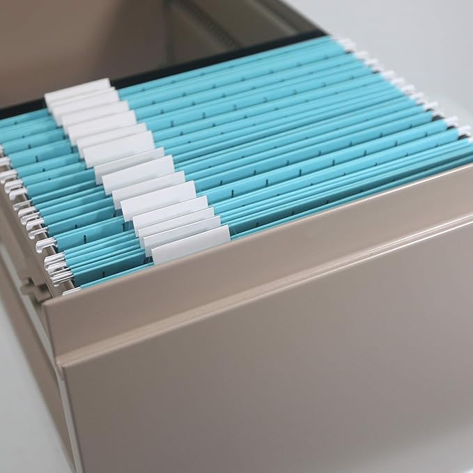 Smead Standard Hanging File Folders, 25 Count, Aqua Blue, 1/5-Cut Adjustable Tabs, Letter Size (64058)