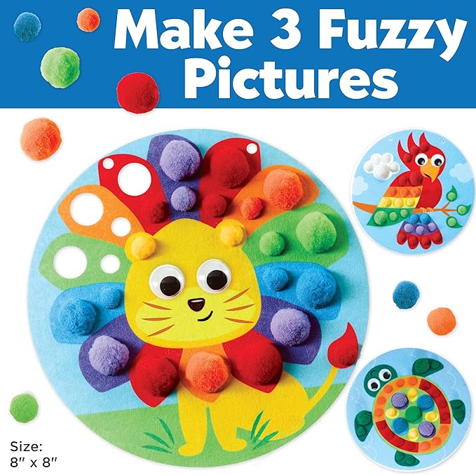Creativity for Kids Pom Pom Pictures: Animals - Preschool Learning Activities, Sensory Toys for Toddlers, Toddler Arts and Crafts (Ages 3+)