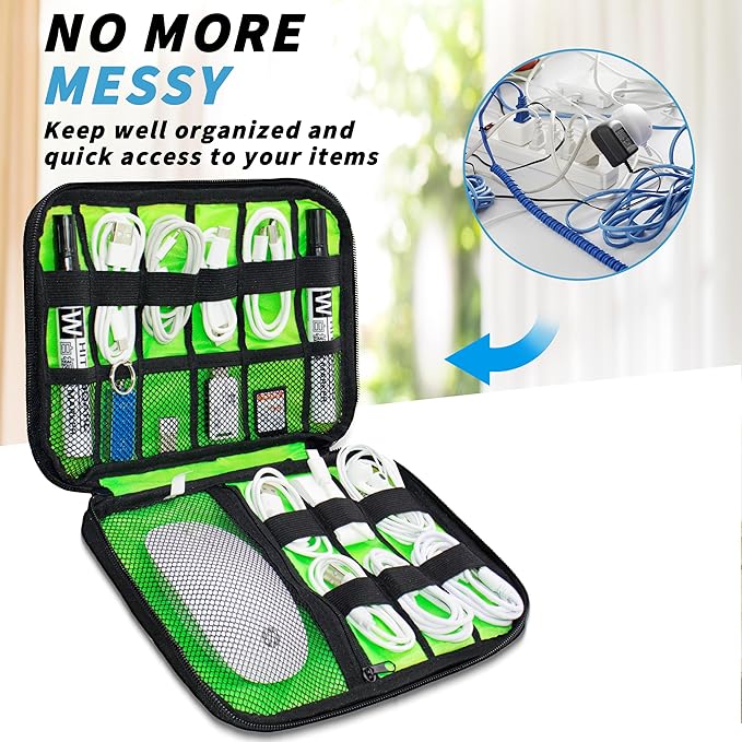 Electronics Organizer,Travel Cord Organizer Pouch, Portable Cable Organizer Bags,Travel Electronic Accessories Storage Case for Cables, Cords, Charger, Phone (CamouflageGreen)