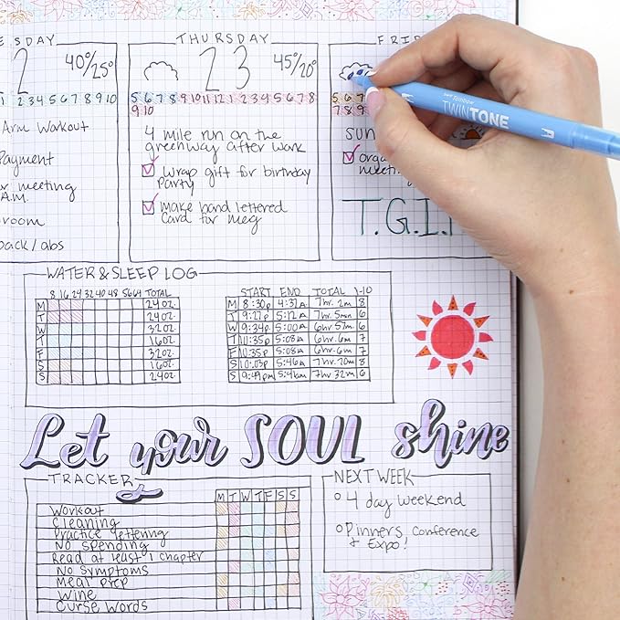 Tombow 61501 TwinTone Marker Set, Pastel, 12-Pack. Double-Sided Markers Perfect for Planners, Journals, Doodling, and More!