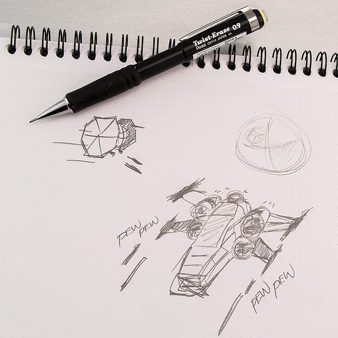 Pentel Twist-Erase III Mechanical Pencil, (0.9mm), Red Barrel