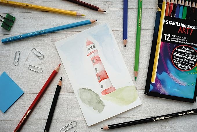 Aquarellable Coloring Pencil - STABILOaquacolor - Tin of 24 - Assorted Colors