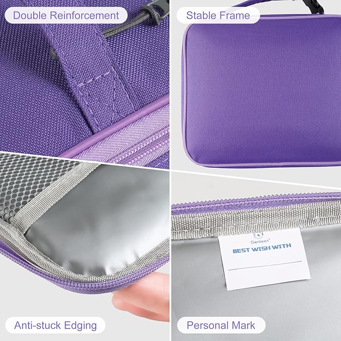 Genteen Lunch Box Lunch Bag for Kids Girls,Insulated Lunch Bag Women,Reusable Lunchbox for School,Work,Outdoor (Purple)