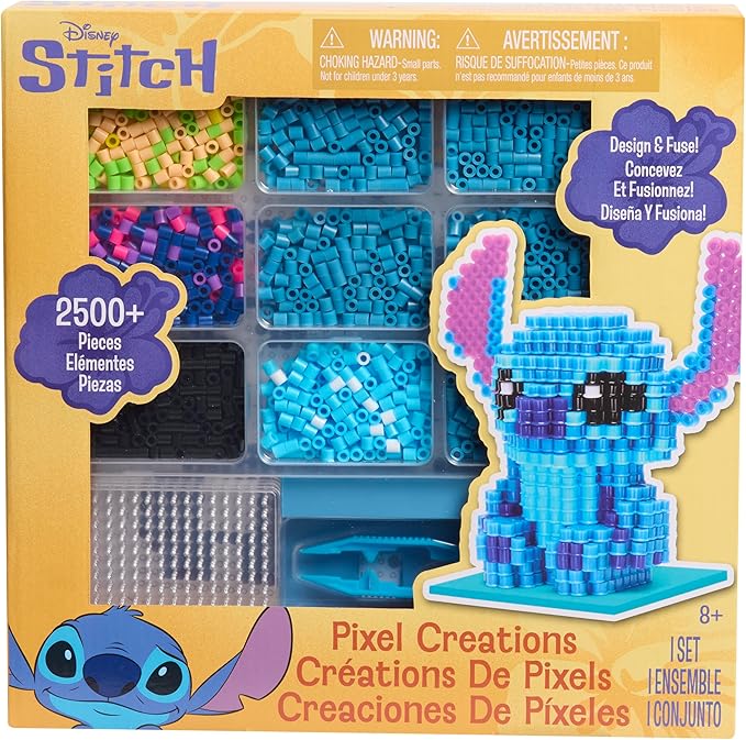 STITCH Disney Pixel Creations Bead Kit Lilo DIY Craft Set with 2500 Beads, Pegboards & Templates Creative Activity Toy for Girls & Boys Ages 6+