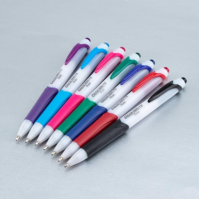Pentel GlideWrite Ballpoint Pen with TechniFlo Ink, (1.0mm) Medium Line, Blue Ink, Pack of 6 (BX910BP6C)