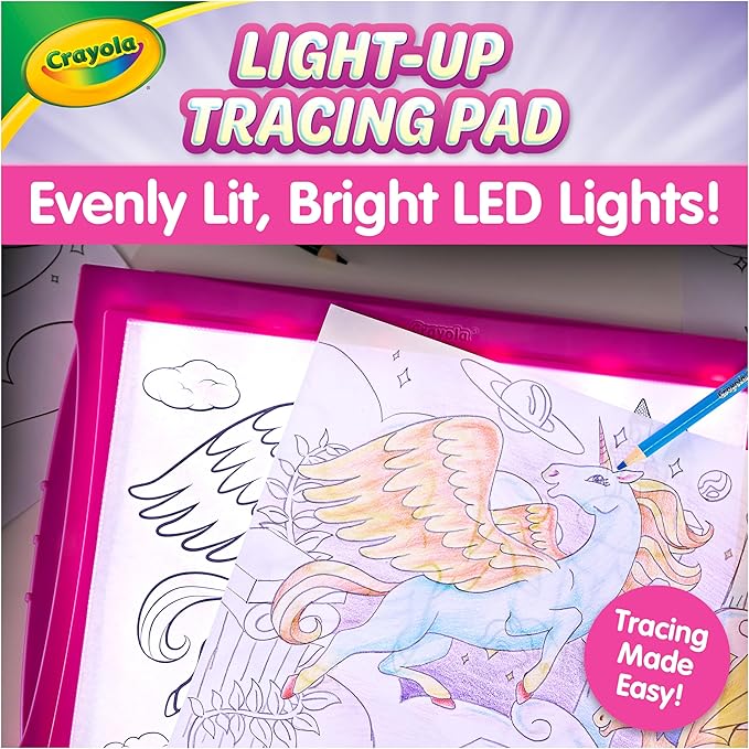 Crayola Light Up Tracing Pad Pink, Essential Easter Basket Stuffers, Best Birthday Gifts for Girls & Boys, 6, 7, 8 Year Olds, Kids Toys, Light Box Art Kit for Kids [Amazon Exclusive]
