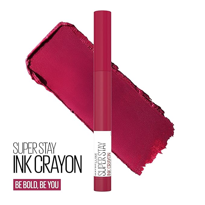 Maybelline Super Stay Ink Crayon Matte Longwear Lipstick Makeup, 120 Be Bold, Be You, 0.04 oz