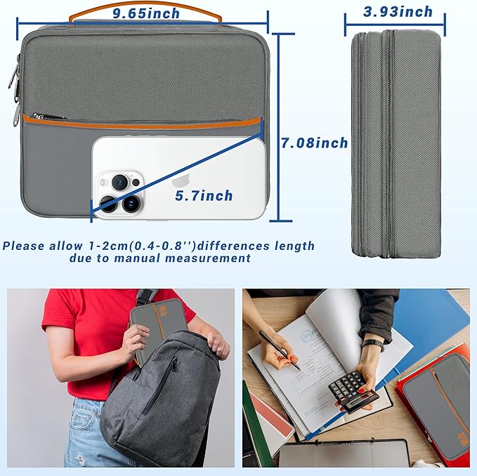 Electronics Organizer,Travel Cord Organizer Pouch, Portable Cable Organizer Bags, Waterproof Electronic Accessories Storage Case for Cables, Cords, Charger, Phone (Double Layer-Gray)