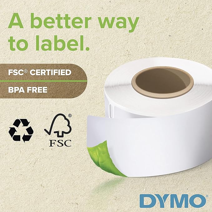 DYMO Authentic LW Clear Mailing Address Labels, DYMO Labels for LabelWriter Label Printers, 1-1/8" x 3-1/2", 1 Roll of 130