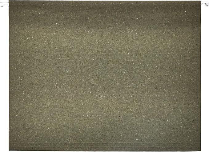 Amazon Basics Hanging Organizer File Folders for Efficient Filing, Sturdy, Adjustable Tabs, Letter Size, Pack of 25, Green