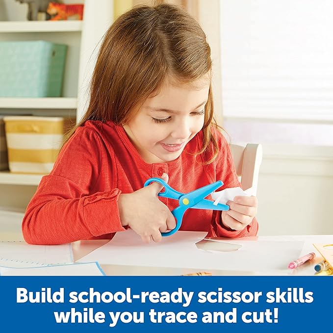 Learning Resources Trace Ace Scissor Skills Set - Develop Scissor Skills, Toddler Scissors, Preschool Learning Activities for Boys and Girls Ages 3+