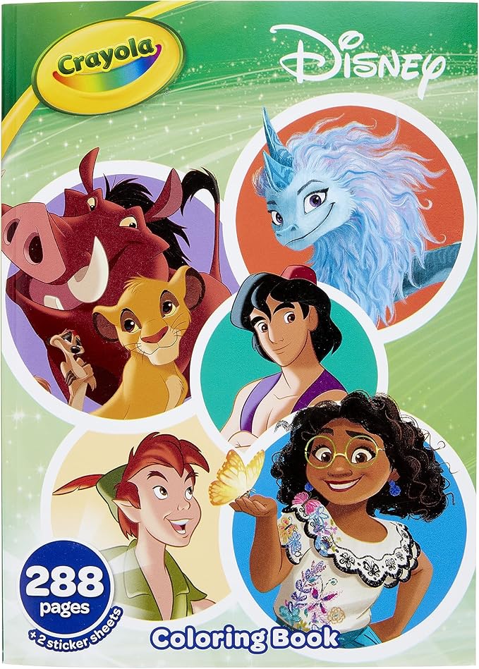 Crayola Coloring Book, Big Book of Disney Animation, 288 Coloring Pages, Gift for Kids, Age 3, 4, 5, 6