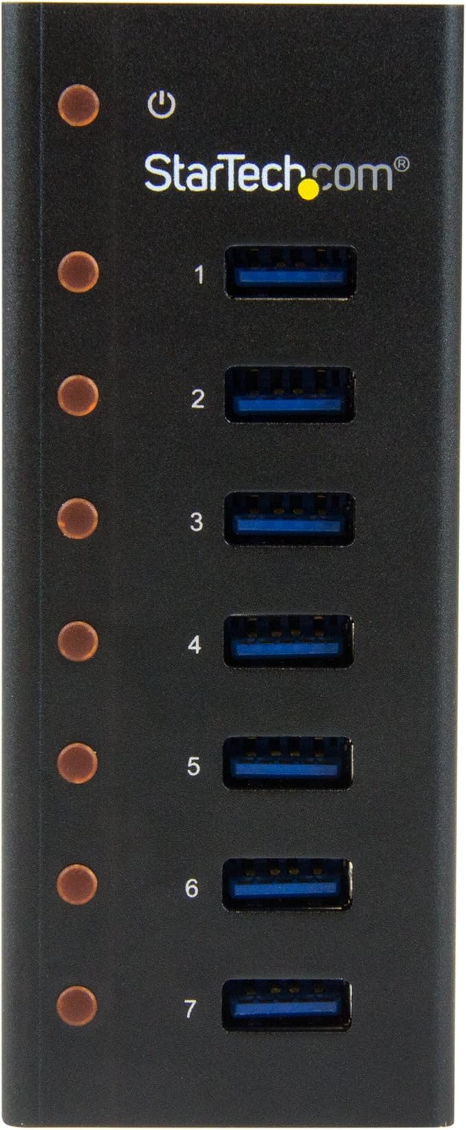StarTech.com 7 Port USB 3.0 Hub (5 Gbps) - Metal Enclosure - Desktop or Wall Mountable - Rugged & industrial Powered USB Expander and Splitter Hub (ST7300U3M)
