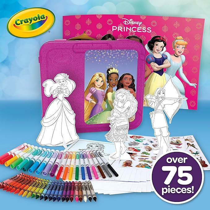 Crayola Disney Princess Art Case (75ct) Art Kit for Kids, Art Supplies, Coloring Set, Gift for Girls & Boys