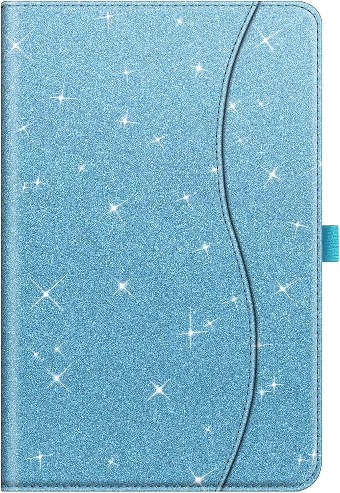 Fintie Case for Samsung Galaxy Tab S10 Lite/ S10 FE/ S9 FE 5G 10.9 Inch/Tab S9 11 Inch with S Pen Holder, Multi-Angle Viewing Protective Cover with Pocket, Auto Sleep/Wake, Glittering Blue