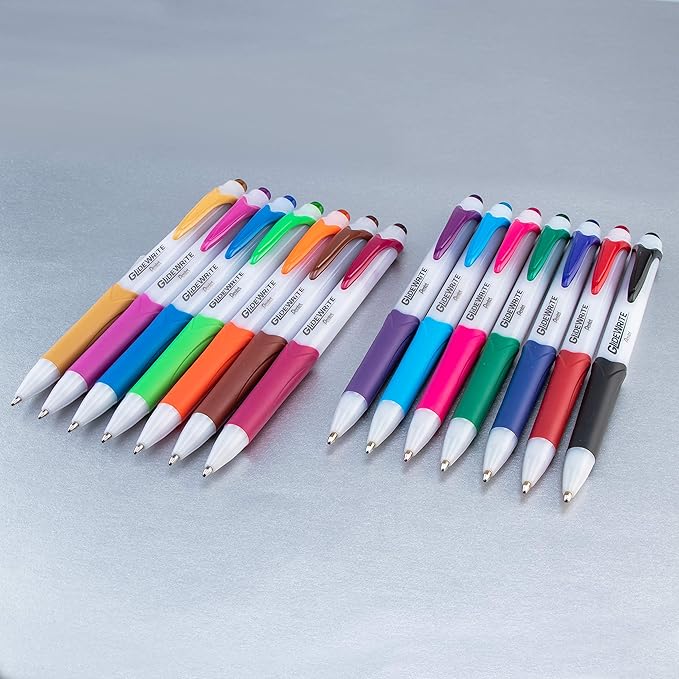 Pentel GlideWrite Ballpoint Pen with TechniFlo Ink, (1.0mm) Medium Line, Black Ink, Pack of 6 (BX910BP6A)
