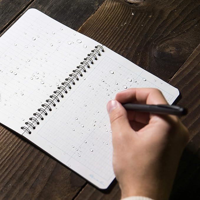 Rite in the Rain Weatherproof Side Spiral Notebook, 4.625" x 7", Yellow Cover, Transit Pattern (No. 303)
