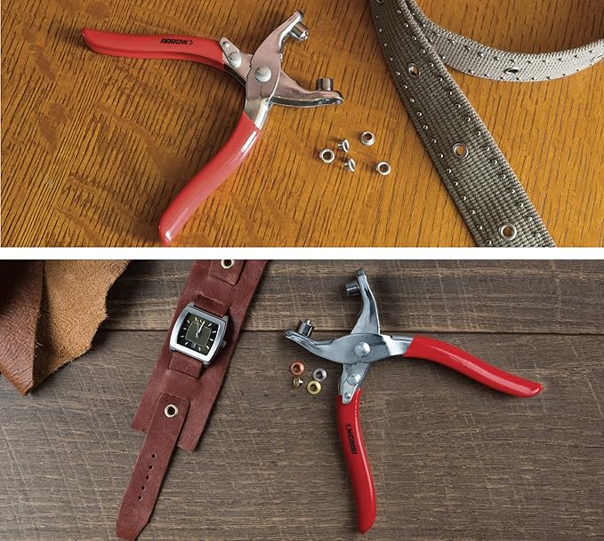 Arrow GEPK532 Eyelet Tool Kit, Hole Punch Pliers for Fabric, Leather, Canvas, Includes 100 Eyelets, 5/32-Inch, Gold,silver