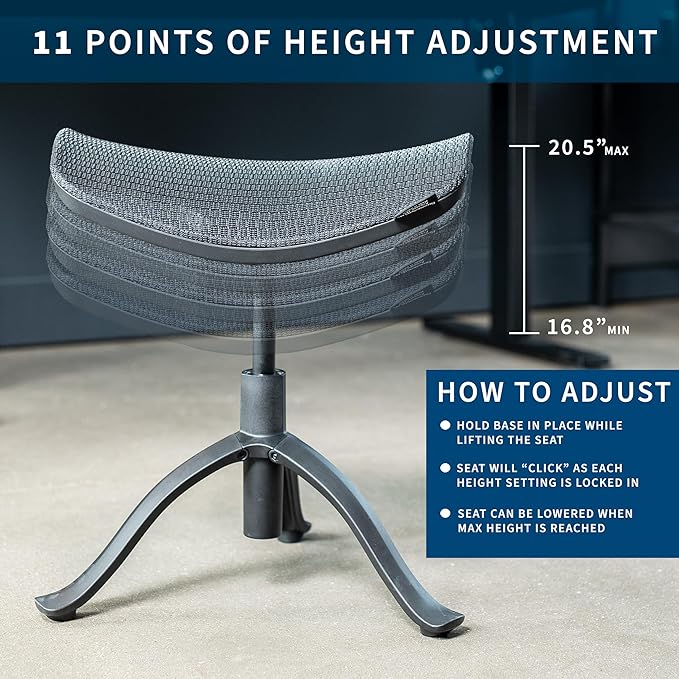 VIVO Under Desk Ottoman Foot Stool, Height Adjustable Elevated Office Leg Rest, Black, CHAIR-FR01