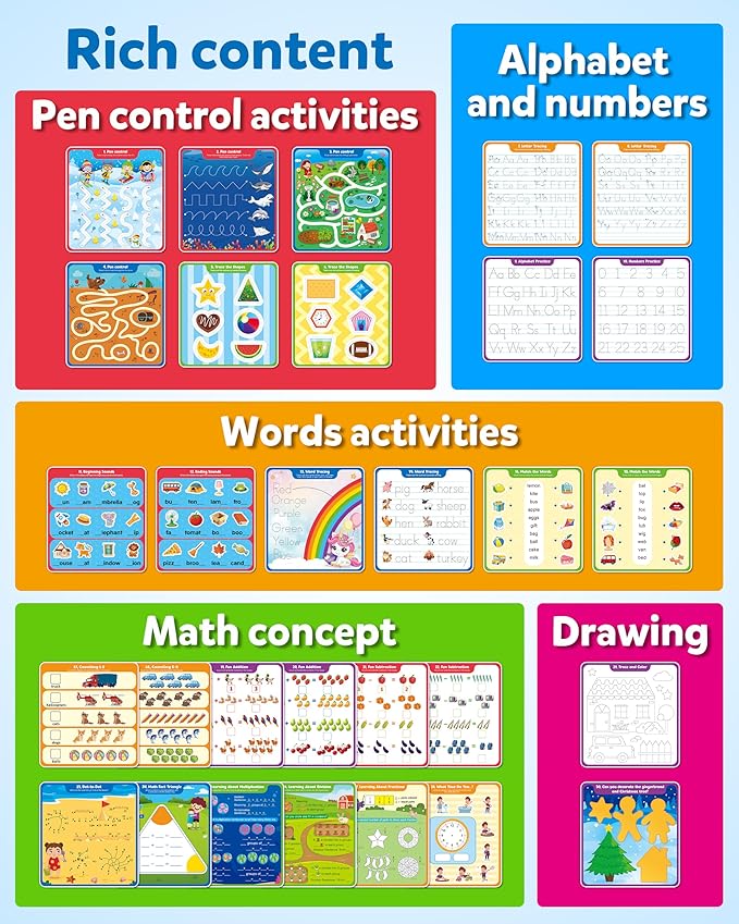 Coogam Handwriting Hundred Board, Math Manipulative Wooden Montessori 1-100 Number Toys, Alphabet Writing Practice for Preschool Educational Activity, Fine Motor Learning Game for Kids Age 3-8