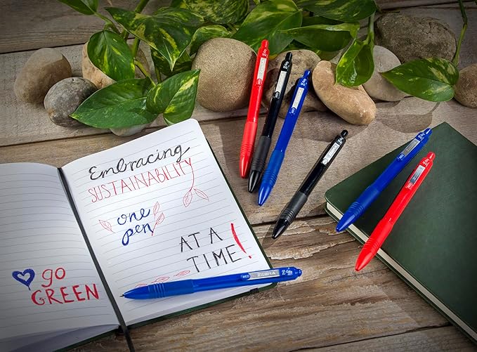 Zebra Pen Z-Grip Recycled Retractable Ballpoint Pens,1.0mm, Red Ink, Durable Metal Clip, 68% Recycled (GRS Certified; Global Recycled Standards), School & Office Supplies, 12-Pack (20630)