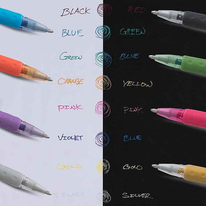 Pentel Sparkle Pop Metallic Gel Pen, (1.0mm) Bold Line, Violet/Blue Ink, Box of 12 Pens (K91-DV)