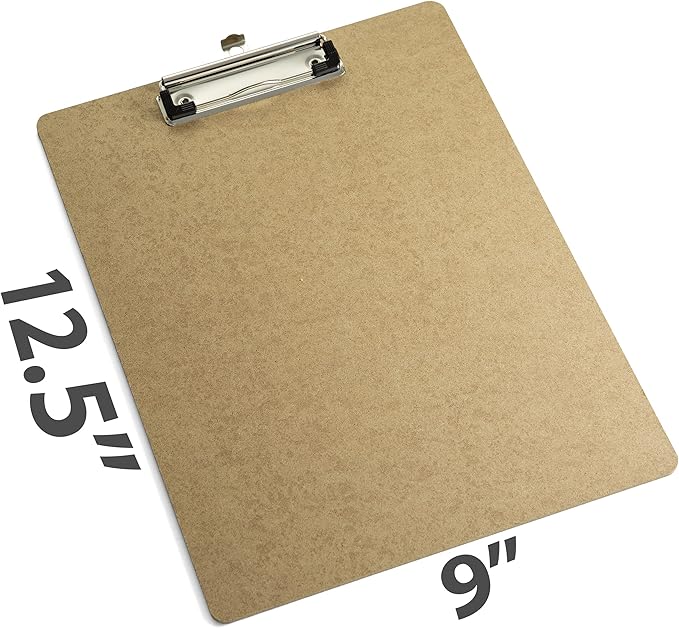Officemate Recycled Wood Clipboard, Letter Size, Low Profile Clip, 9 x 12.5 Inches (83219), Each, Brown