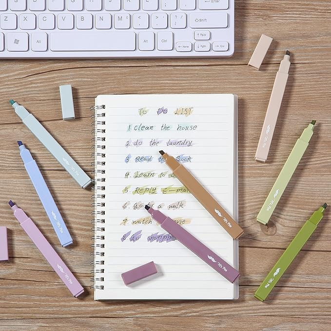 Mr. Pen- Aesthetic Highlighters, 8 Pack, Chisel Tip, Verdant Earth, Cute Highlighters Assorted Colors