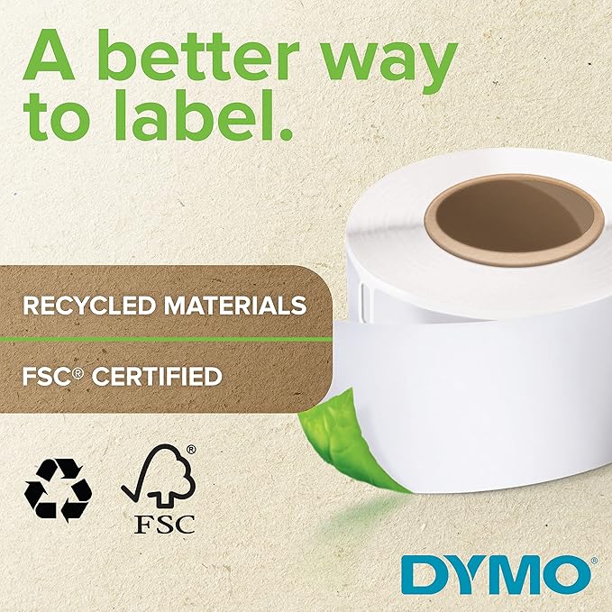 DYMO Authentic LabelWriter Multi-Purpose Labels, 32mm x 57mm, 6 Rolls of 1,000 Easy-Peel Labels (6,000 Count), Self-Adhesive, for LabelWriter Label Makers