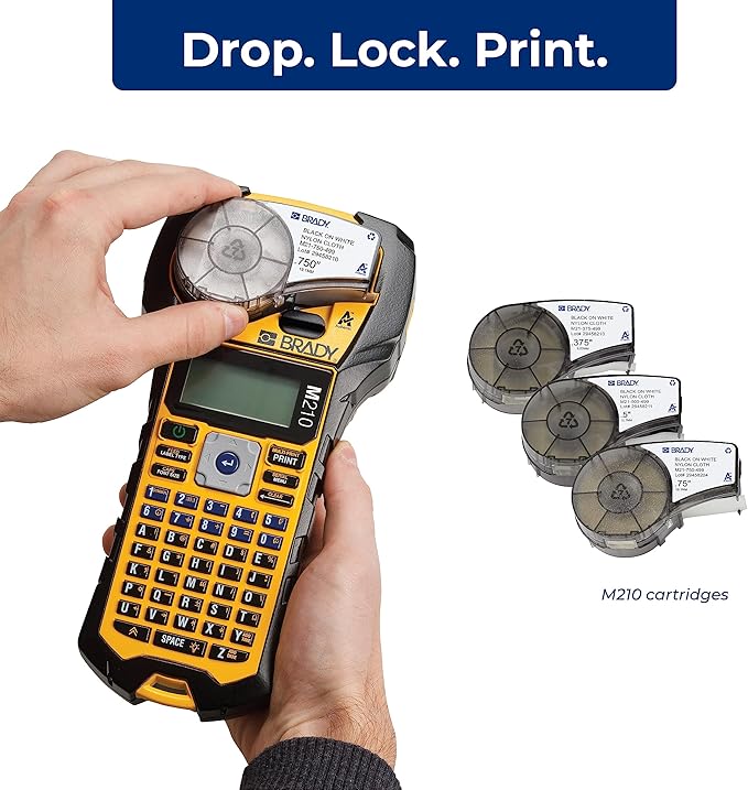 Brady M210 Portable Label Printer Kit (M210-KIT), Yellow/Black