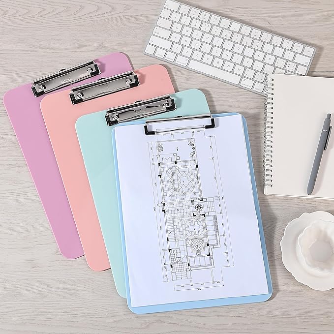 Mr. Pen- Plastic Clipboard, 12.5" x 9", 2 Pack, Hot Pink Clipboard Plastic, Low-Profile Metal Clip with Retractable Hanging Hole
