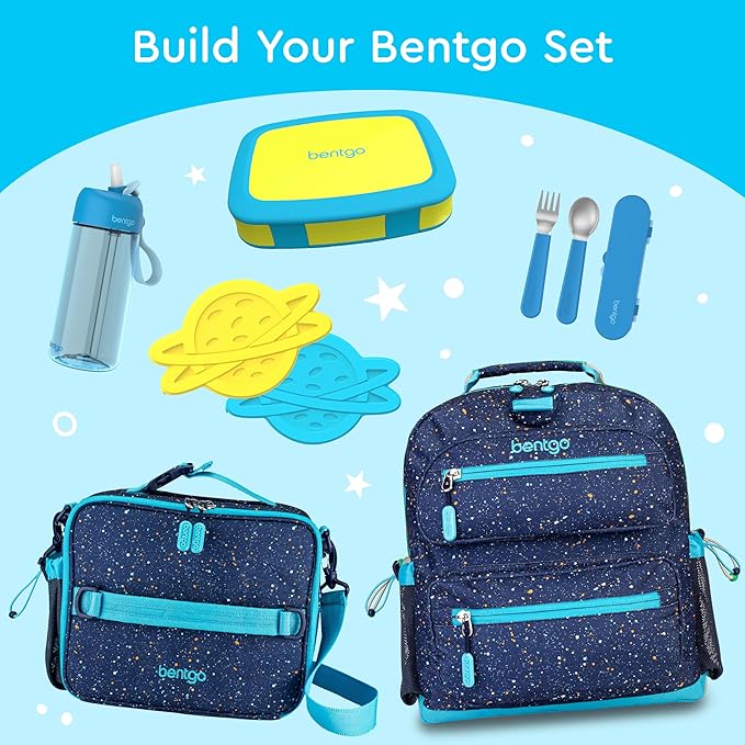 Bentgo Kids Bento-Style 5-Compartment Leak-Proof Lunch Box - Ideal Portion Sizes for Ages 3 to 7 - Durable, Drop-Proof, Dishwasher Safe, PFAS & BPA-Free & Made with Food-Safe Materials (Citrus Yellow)