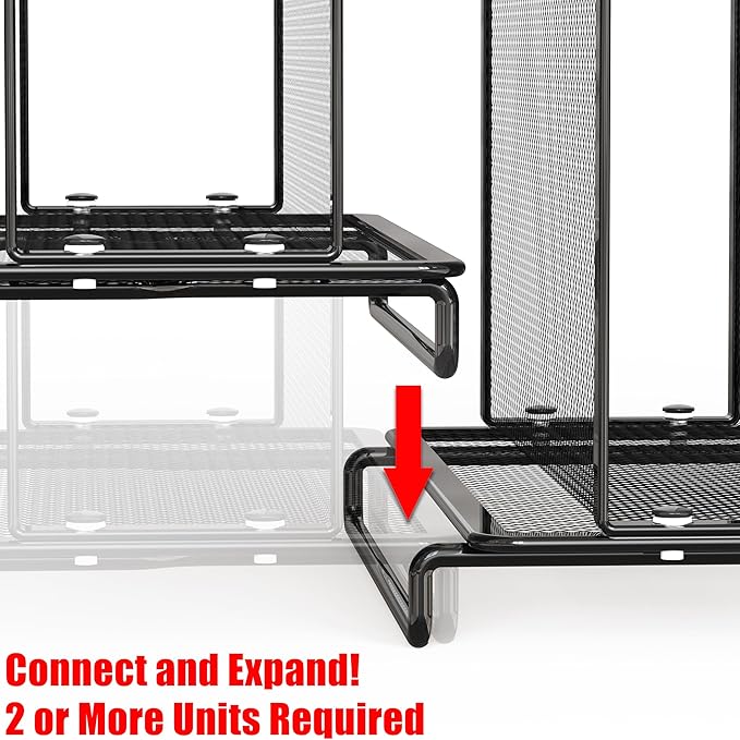Simple Houseware 5 Section Upright File Sorter Organizer, Black - 2 Pack
