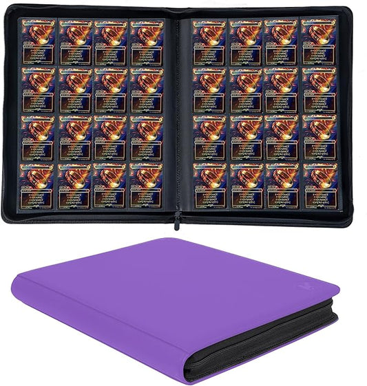 1000+ Pockets Trading Card Binder, 16-Pocket Card Ablum Compatible with MTG,Sports Cards & Other Standard Size Trading Cards (PURPLE)